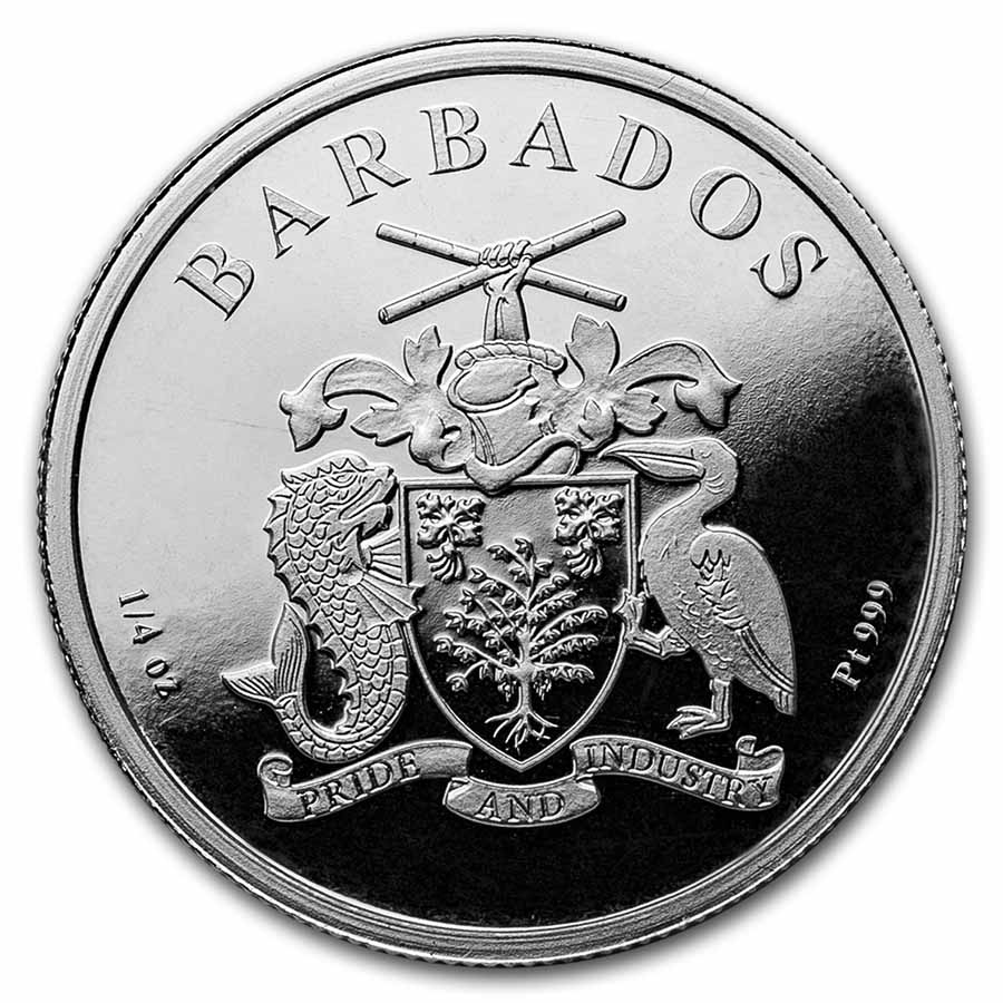 2020 Barbados 1/4 oz Platinum Flamingo BU (w/Box & COA)