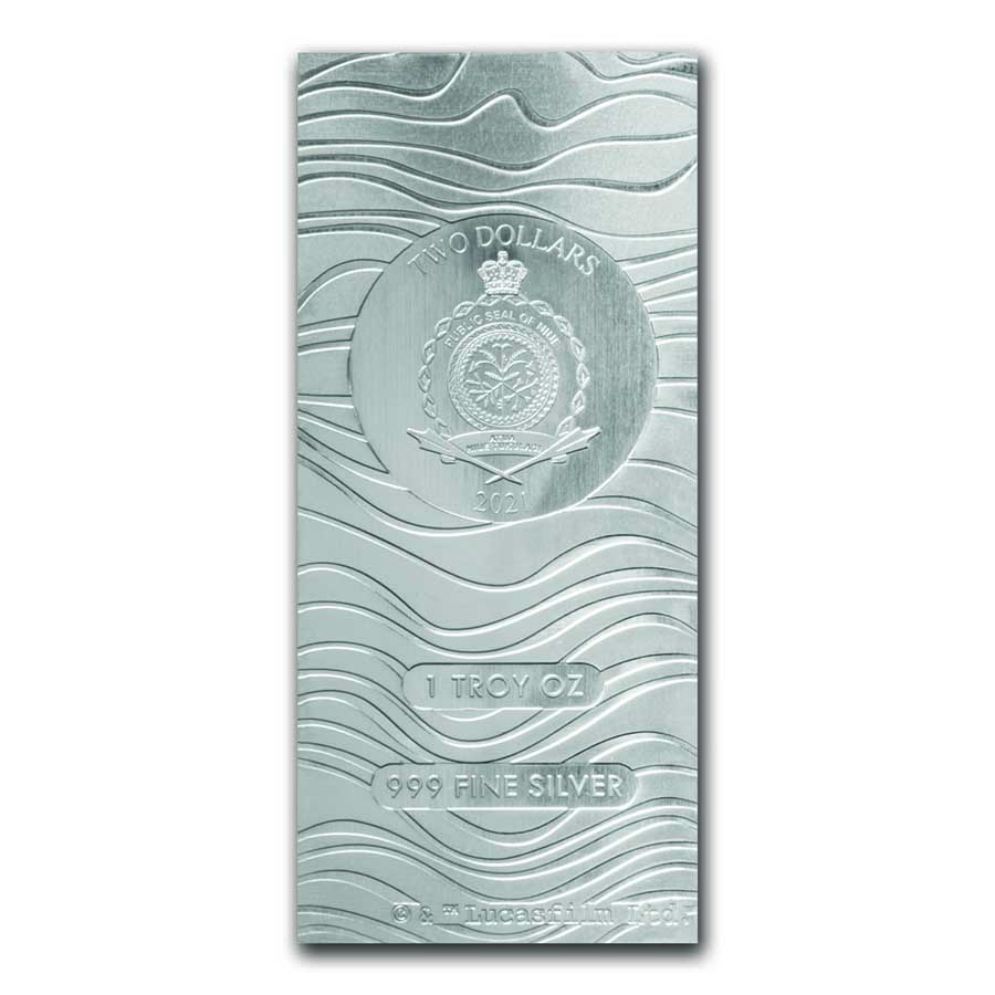 2021 Niue 1 oz Silver $2 Star Wars: Mandalorian Beskar Bar