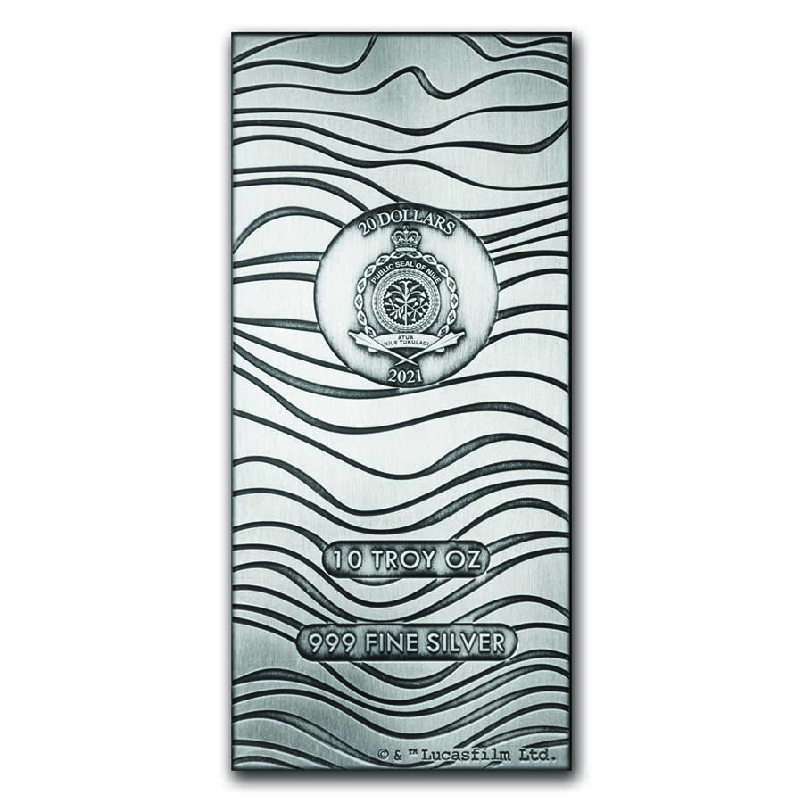 2021 Niue 10 oz Silver $20 Star Wars: Mandalorian Beskar Bar