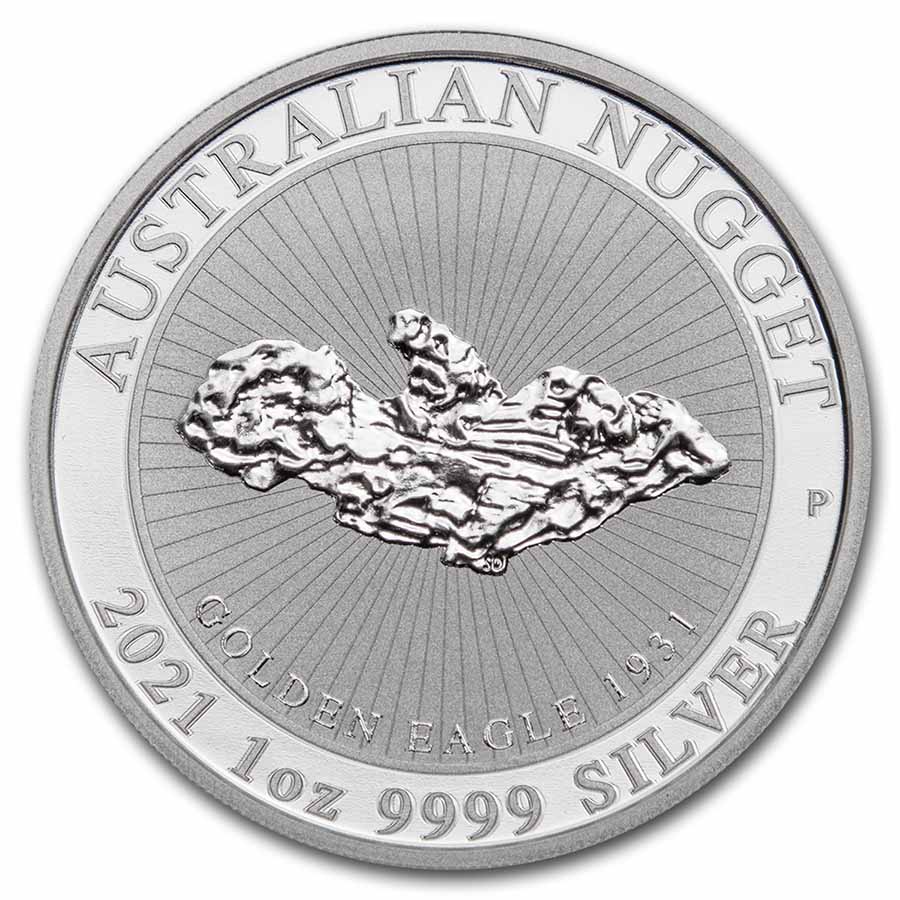2021 Australia 1 oz Silver "Golden Eagle" Nugget BU