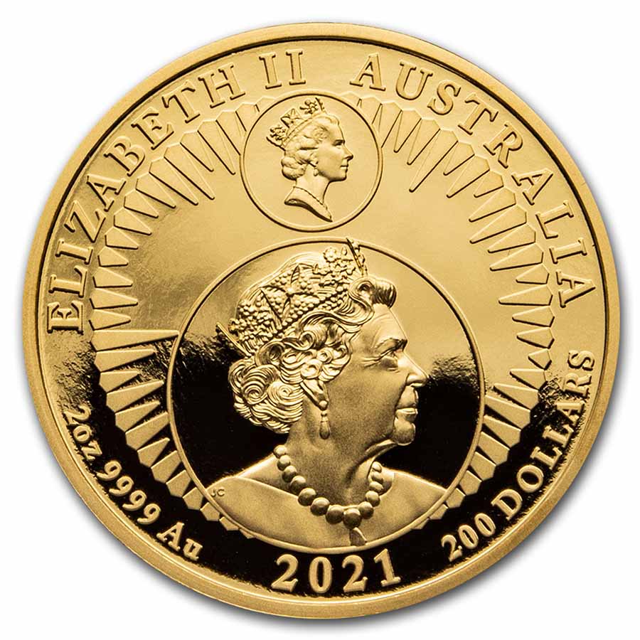 2021 AUS Gold 2 oz 35th Anniv Australian Kangaroo Nugget Proof