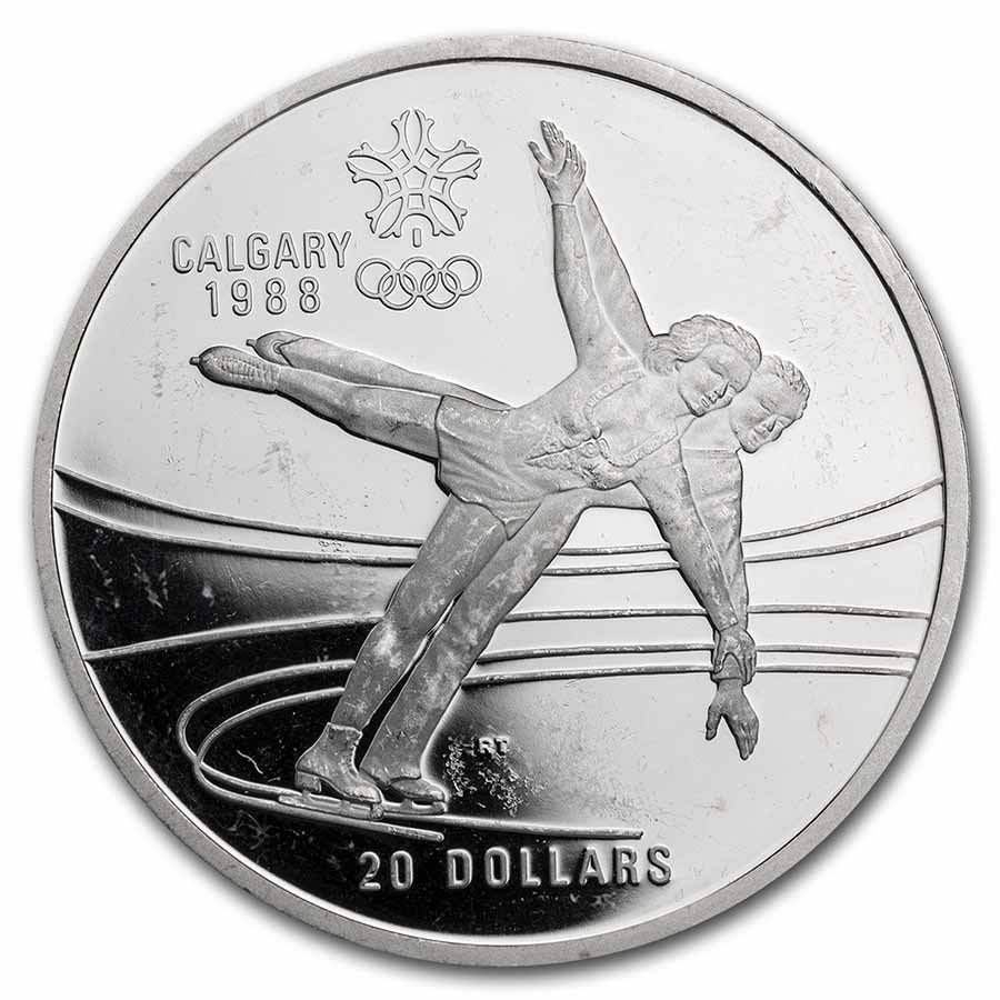 1988 Canada $20 Silver Commem Olympics Proof Coins (Abrasions)