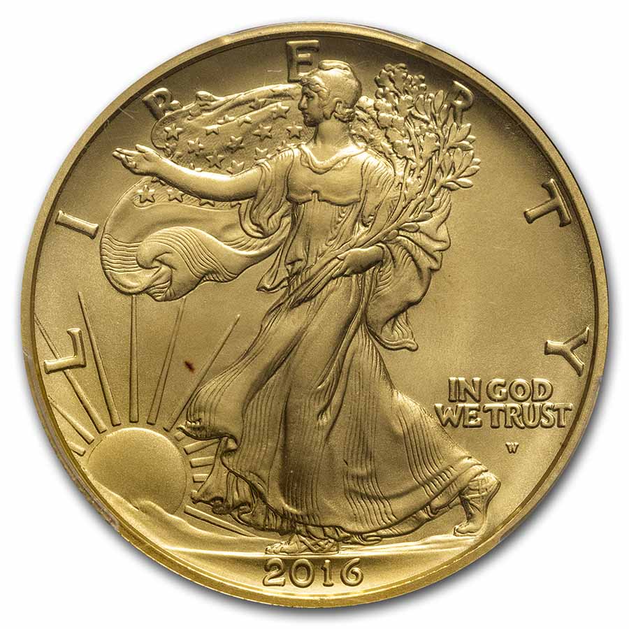 2016-W 1/2 oz Gold Walking Liberty Half Dollar SP-69 PCGS