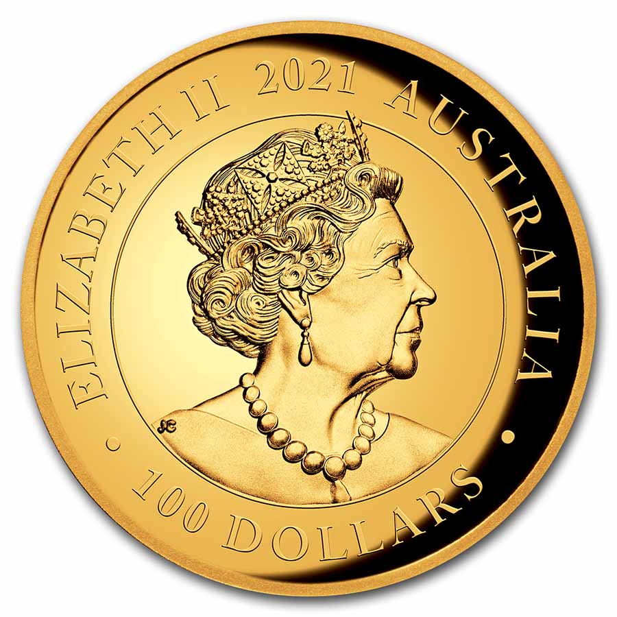 2021 Australia 1 oz Gold Swan Proof (HR, w/Box & COA)