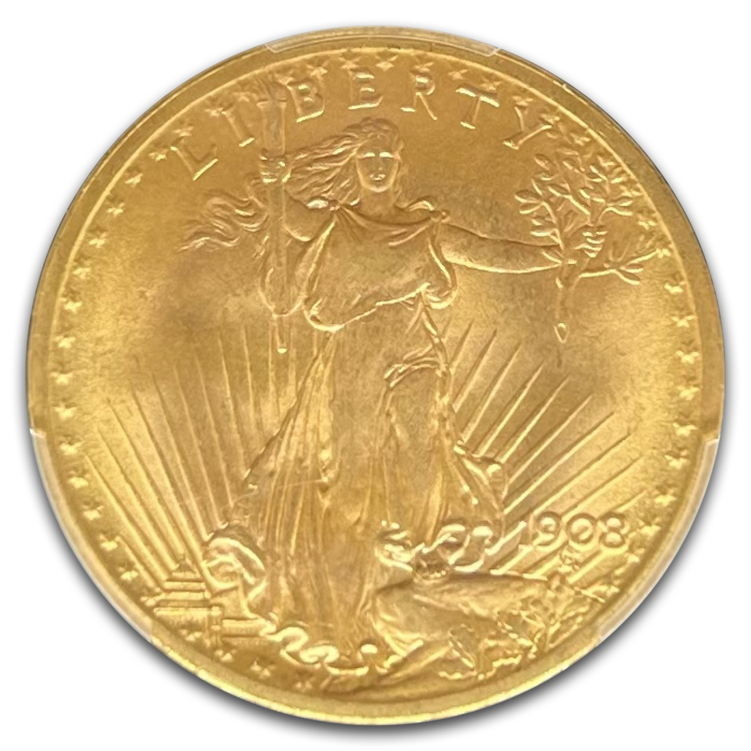1908 $20 St Gaudens Gold Double Eagle MS-67+ PCGS (No Motto)