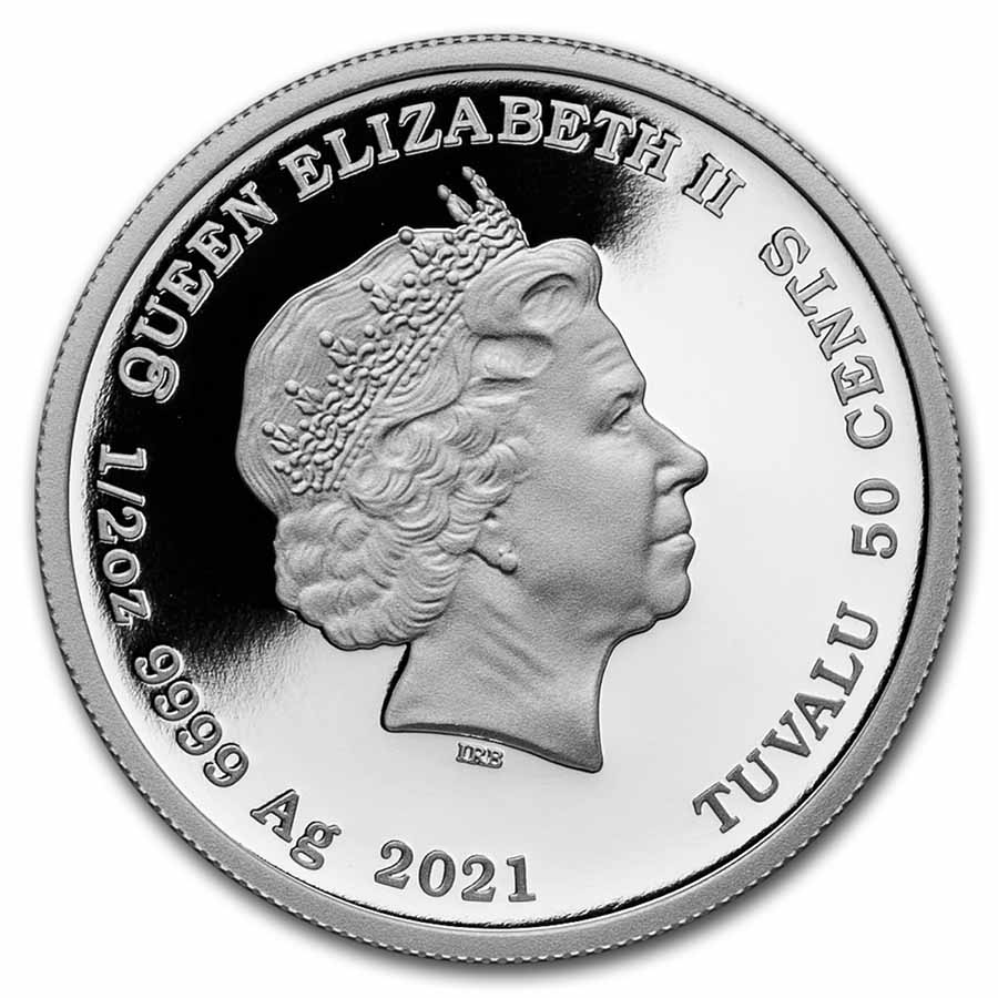 2021 Tuvalu 1/2 oz Silver 007 James Bond Live and Let Die