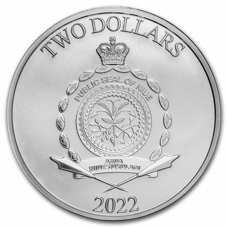 2022 Niue 1 oz Silver $2 Star Wars: IG-11 BU