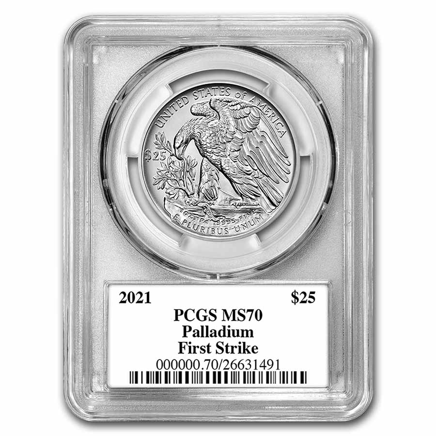 2021 1 oz American Palladium Eagle MS-70 PCGS (FS®, Black)