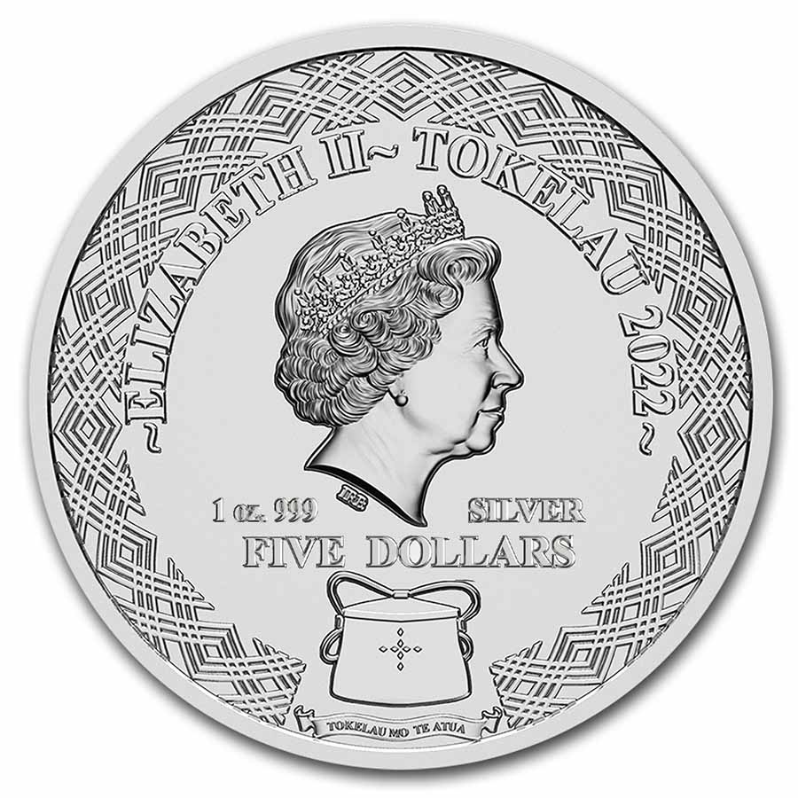 2022 Tokelau 1 oz Silver $5 Zodiac Series: Scorpio BU