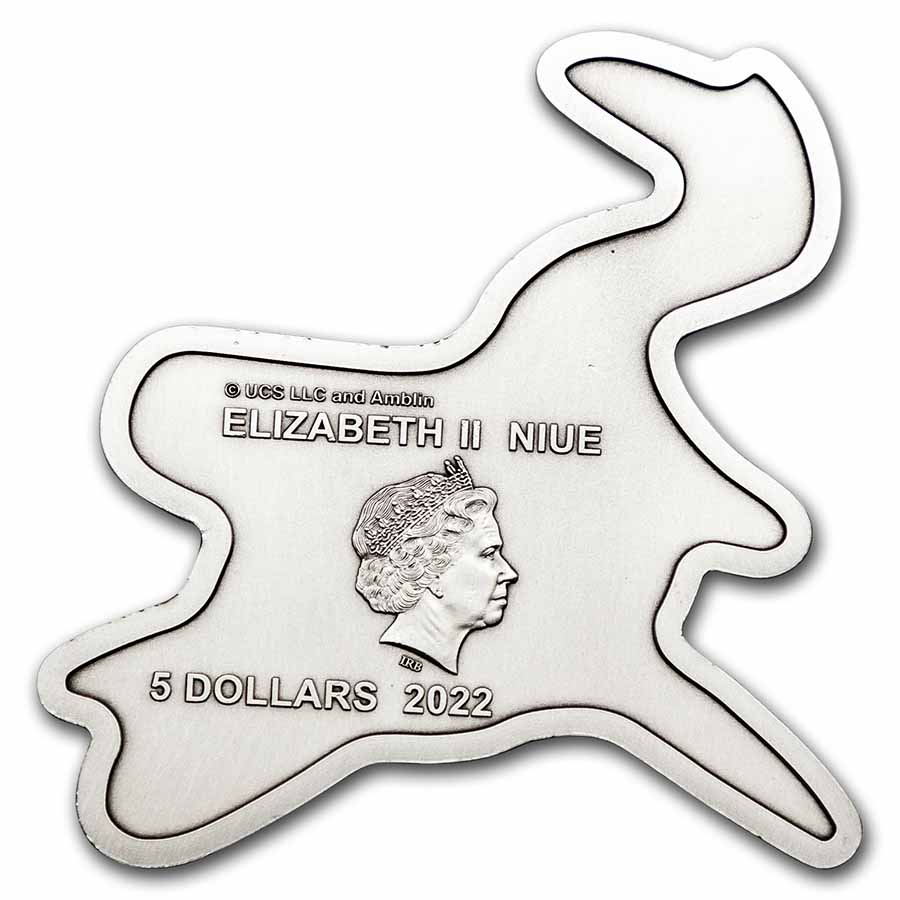 2022 Niue 2 oz Silver $5 Jurassic World Mosasaurus Shaped Coin