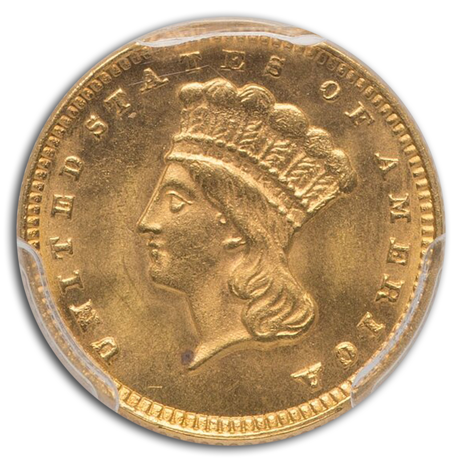 1874 $1 Indian Head Gold MS-64 PCGS