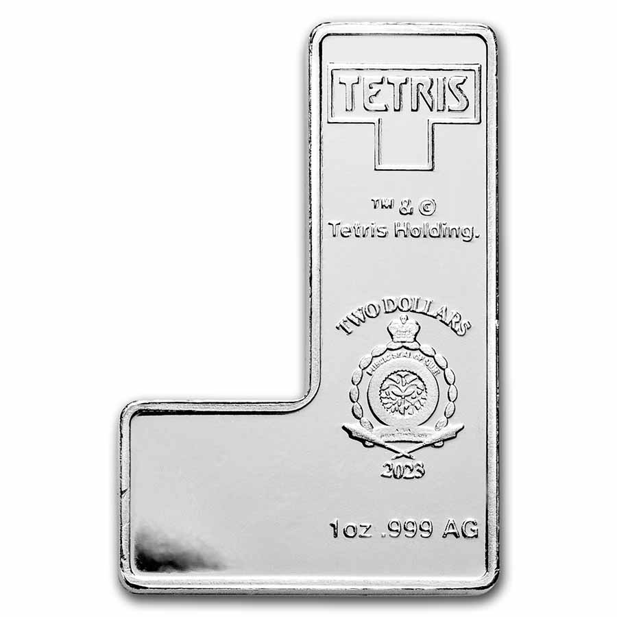 2023 Tetris™ Niue 1 oz Silver $2 L-Tetrimino Block (Orange)