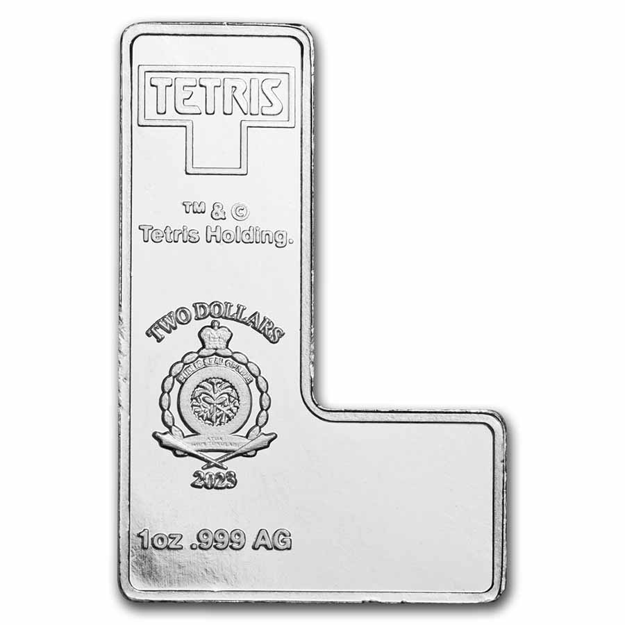 2023 Tetris™ Niue 1 oz Silver $2 J-Tetrimino Block