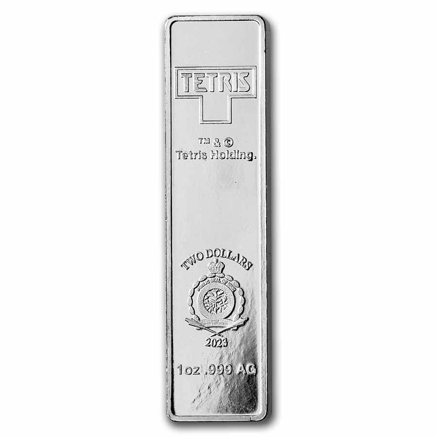 2023 Tetris™ Niue 1 oz Silver $2 I-Tetrimino Block
