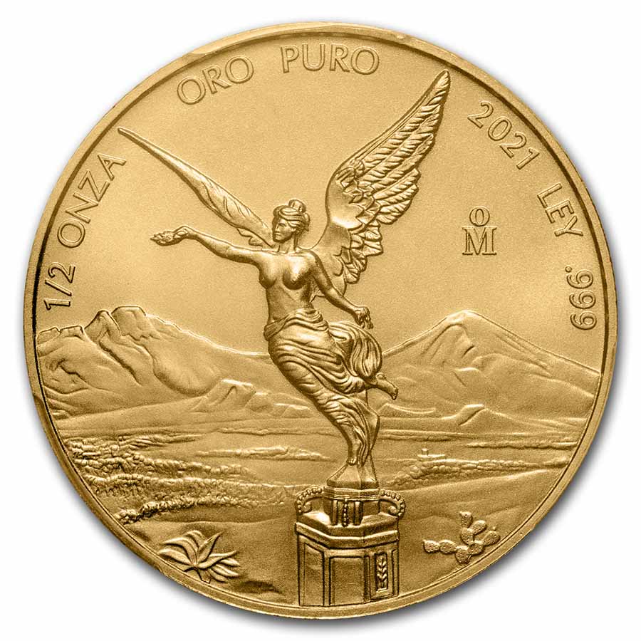 2021 Mexico 1/2 oz Gold Libertad MS-70 PCGS (FS, Green Label)