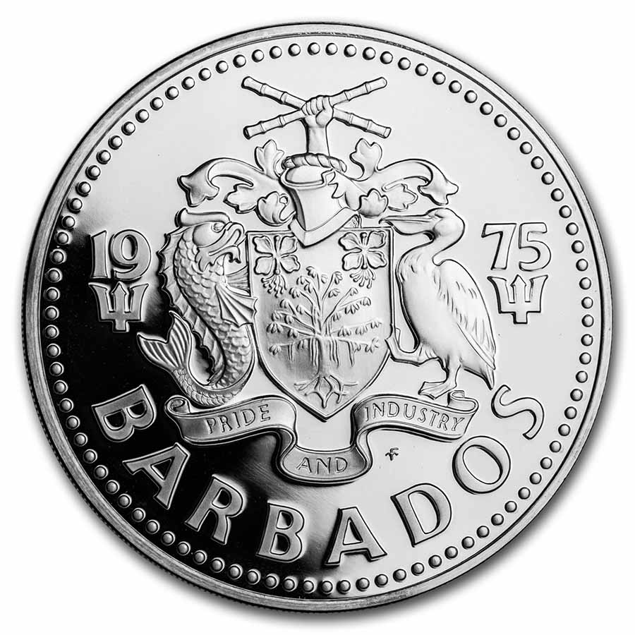 1973-1984 Barbados Silver $5 Fountain Proof