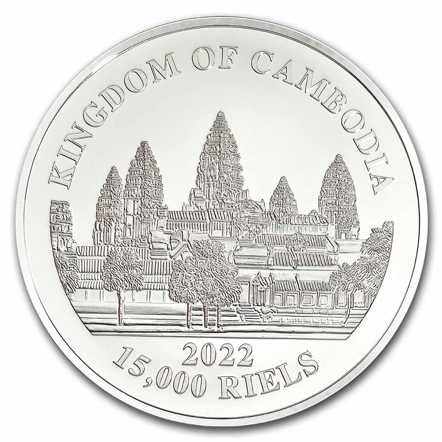 2022 Cambodia 5 oz Silver Lost Tigers BU