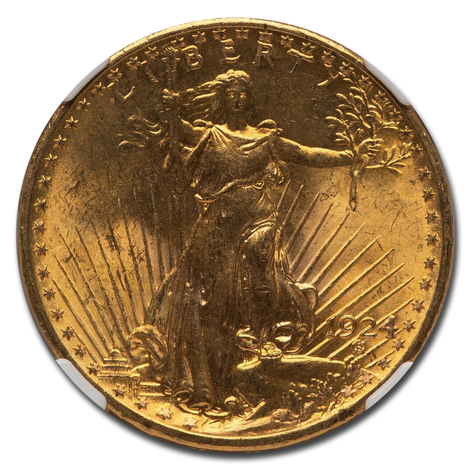 1924 $20 St Gaudens Gold Double Eagle MS-64 NGC CAC