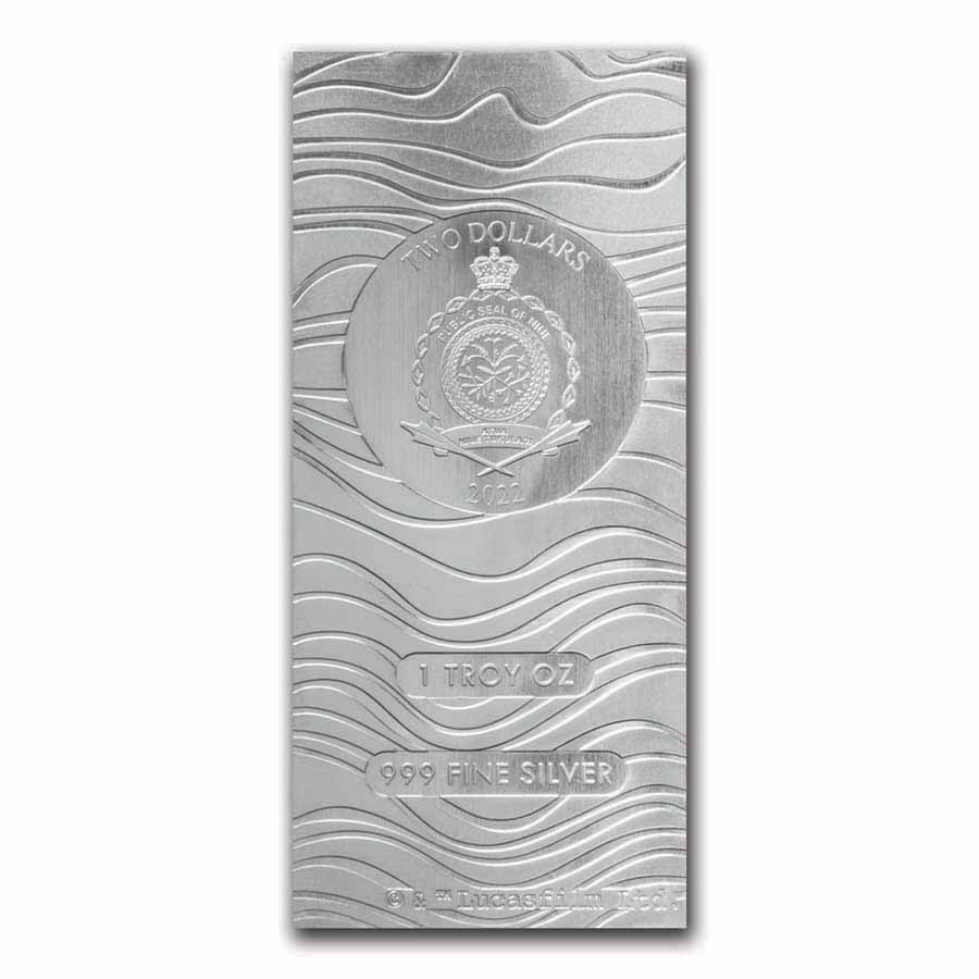 2022 Niue 1 oz Silver $2 Star Wars: Mandalorian Beskar Bar