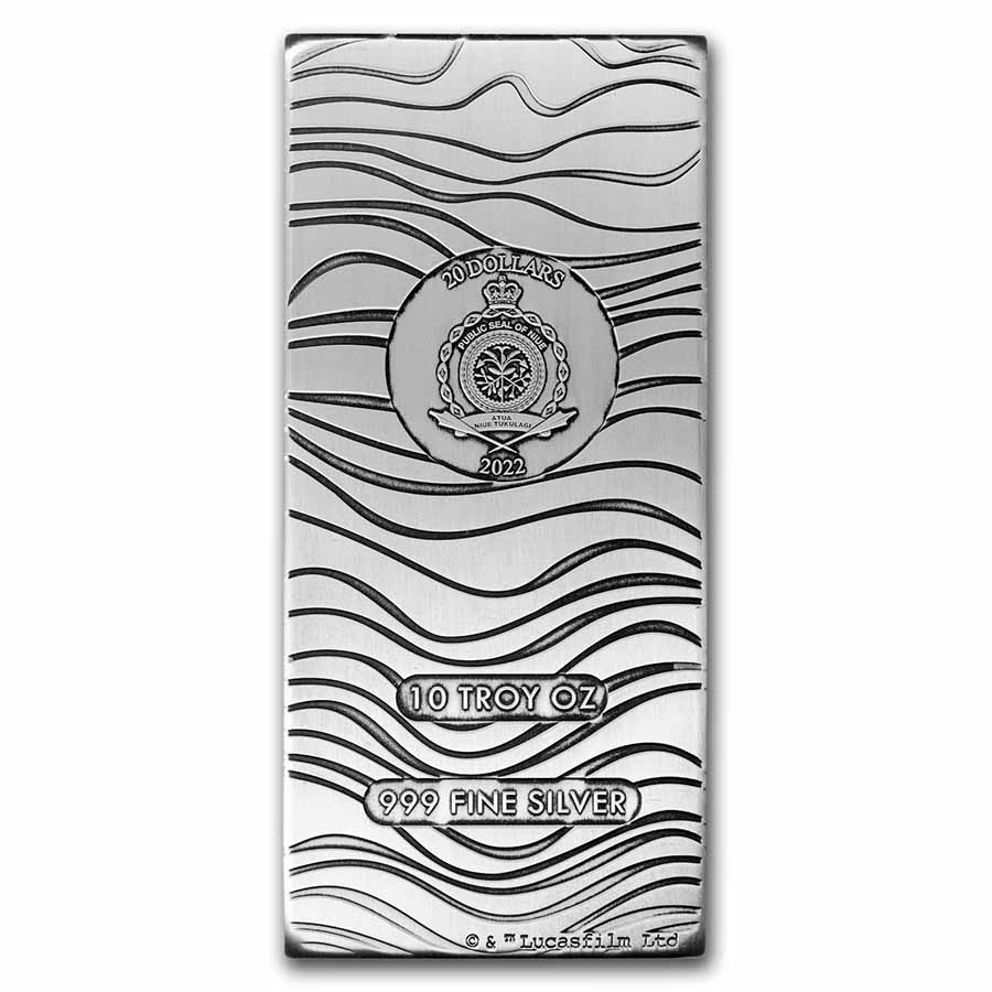 2022 Niue 10 oz Silver $20 Star Wars: Mandalorian Beskar Bar