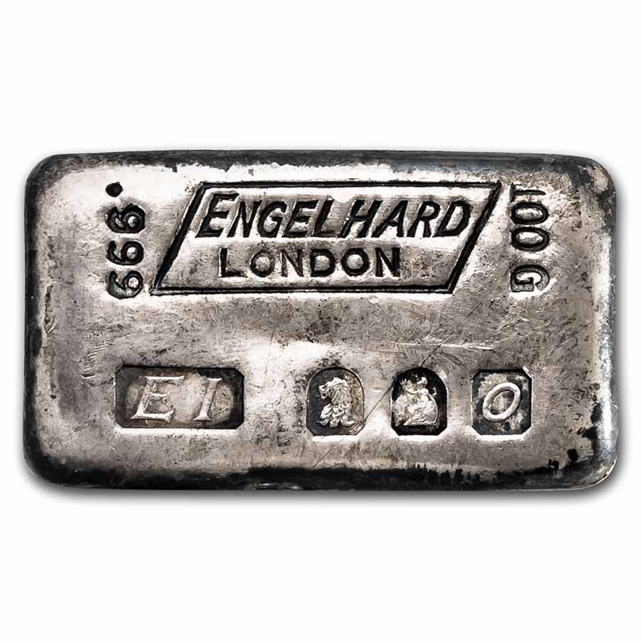 100g Silver Ingot Set - Engelhard-London, 1969 British Hall-Marks