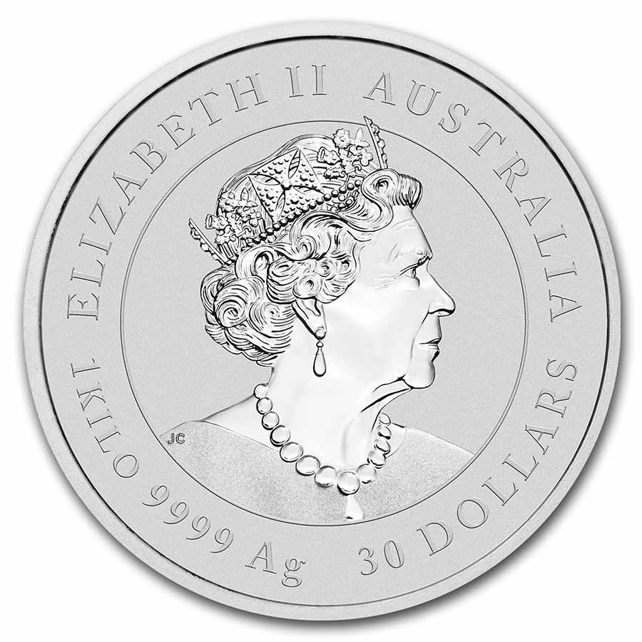 2022 Australia 1 kilo Silver Lunar Tiger BU (Colorized, SIII)