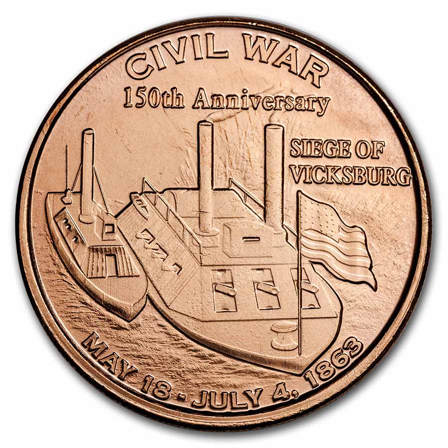 1 oz Copper Round - Civil War: Siege of Vicksburg 150th Anniv.