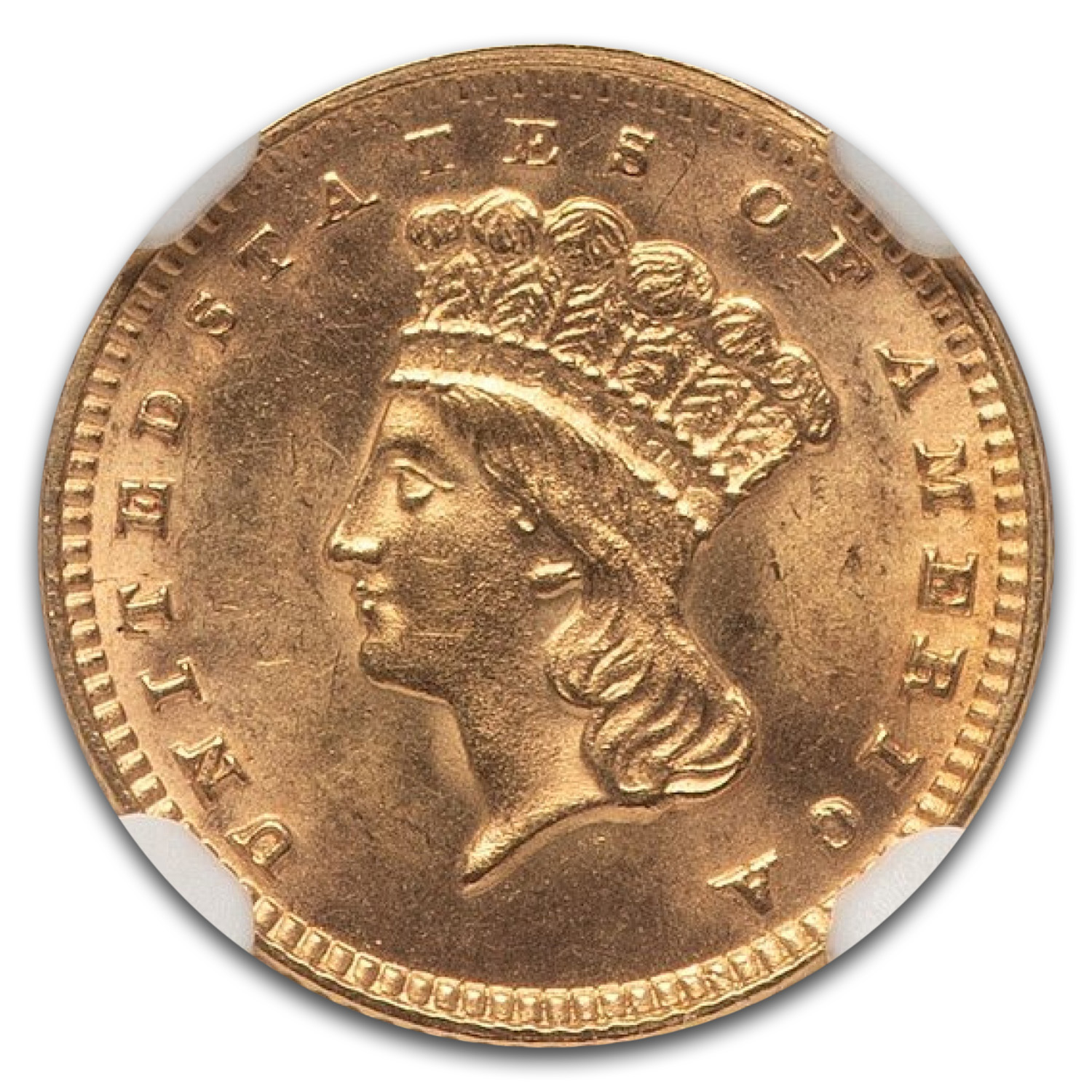 1889 $1 Indian Head Gold MS-64 NGC