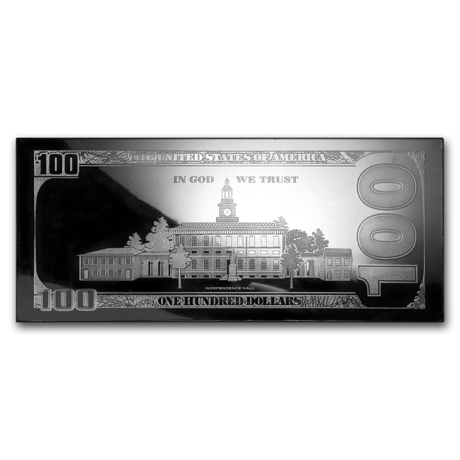 4 oz Silver Bar - Random Year $100 Bill (NO Box or COA)