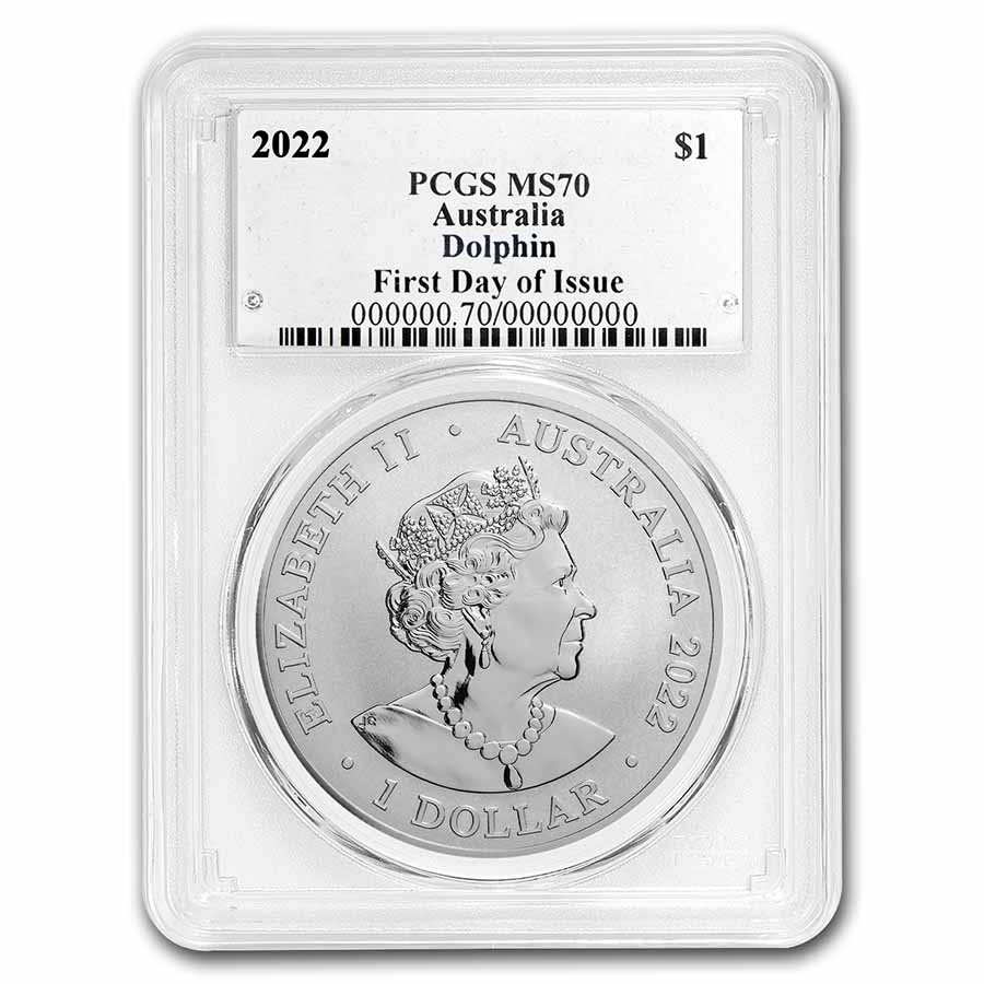 2022 AUS 1 oz Silver Dusky Dolphin MS-70 PCGS (First Day)