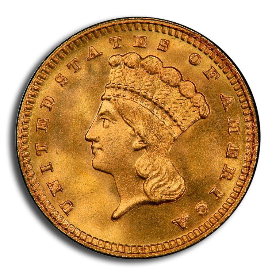 1887 $1 Indian Head Gold MS-68 PCGS CAC