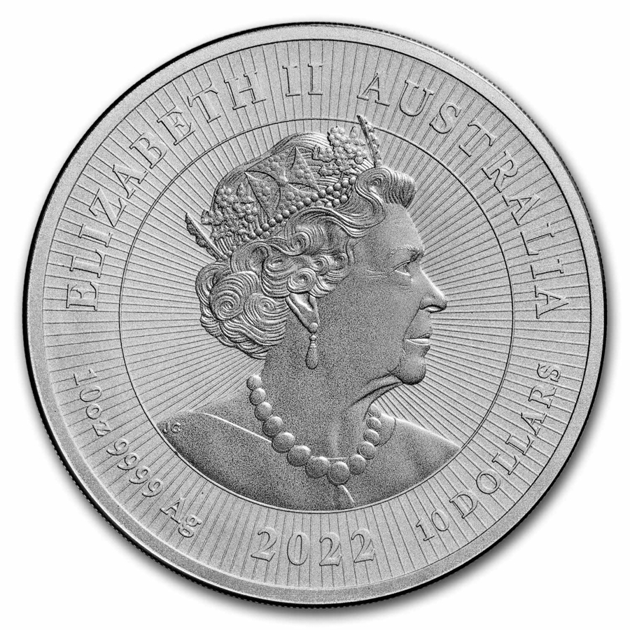 2022 AUS 10 oz Silver Dingo Next Generation BU (Piedfort)