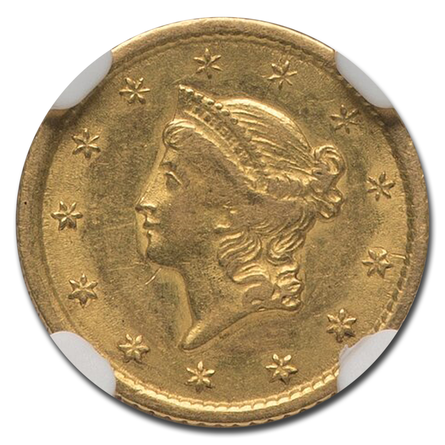 1851-O $1 Liberty Head Gold AU-55 NGC