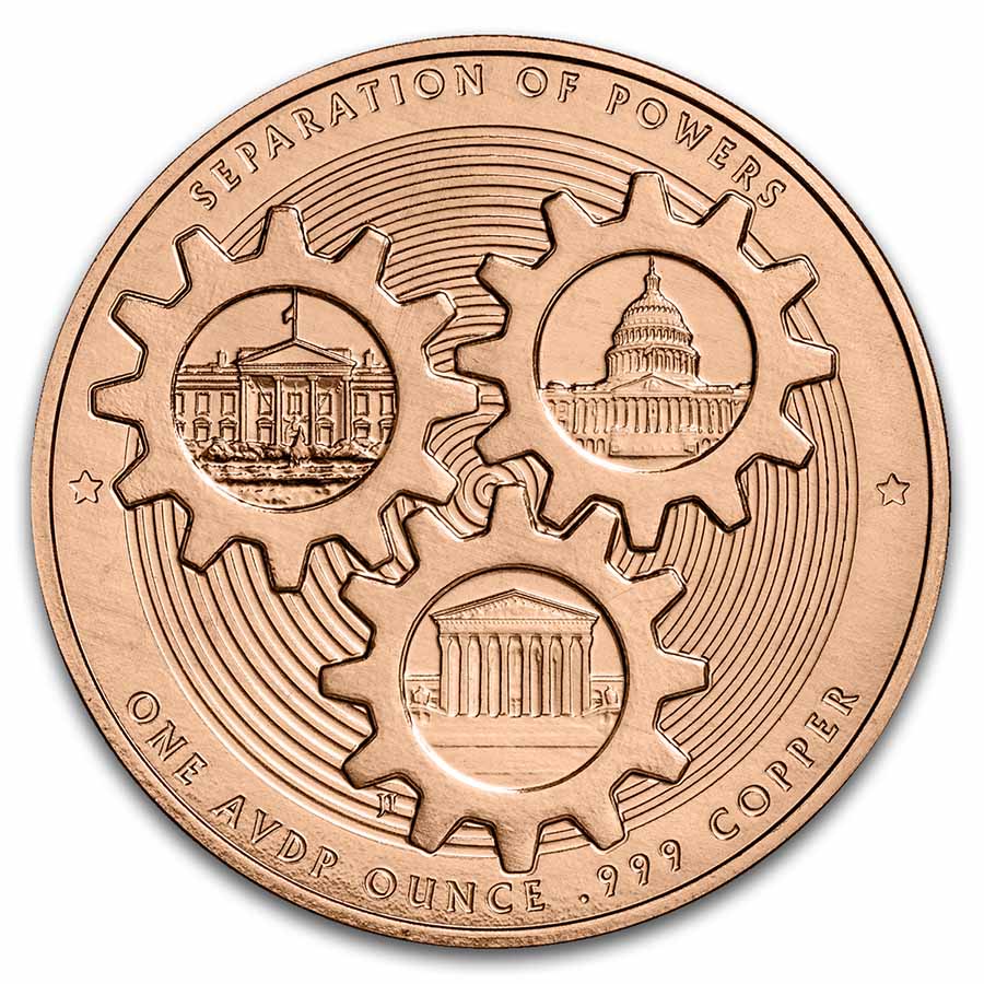 1 oz Copper Round - Founders: Montesquieu | Separation of Powers