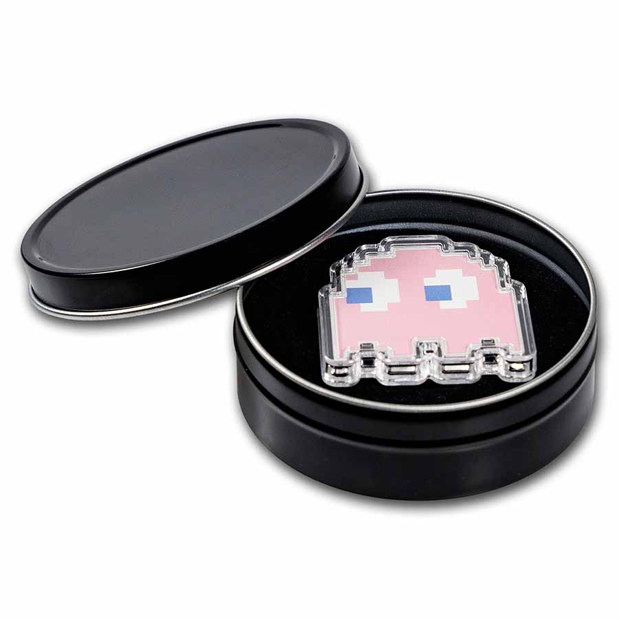 2022 Niue Colorized 1 oz Silver $2 PAC-MAN™ GHOST "PINKY" Coin