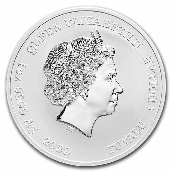 2022 Tuvalu 1 oz Silver Gods of Olympus BU (Athena)