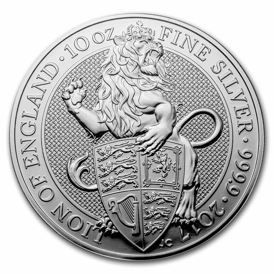 2017 Great Britain 10 oz Silver Queen's Beasts The Lion NGC MS69
