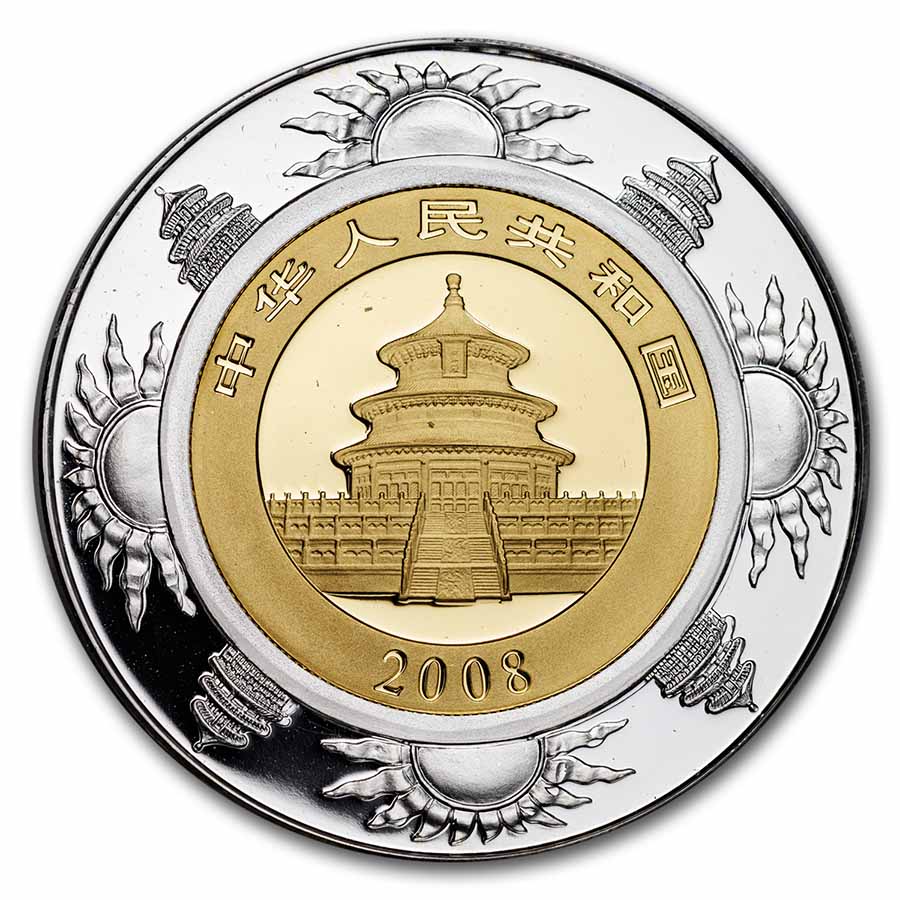 2008 China 1 oz Gold Bi-Metallic Panda Lunar Rat (w/ Box & COA)