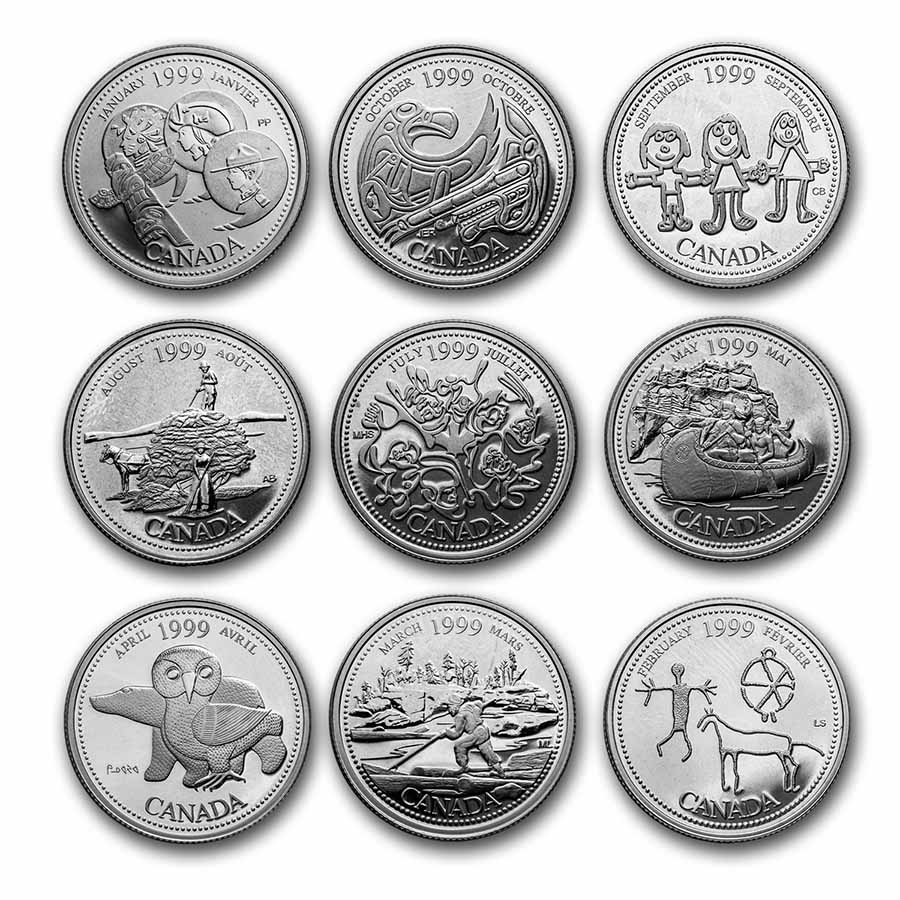 1999 Canada Millennium 12-Coin Silver Proof Set