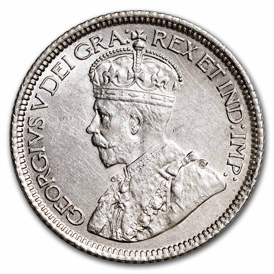 1919 Canada Silver 10 Cents George V AU