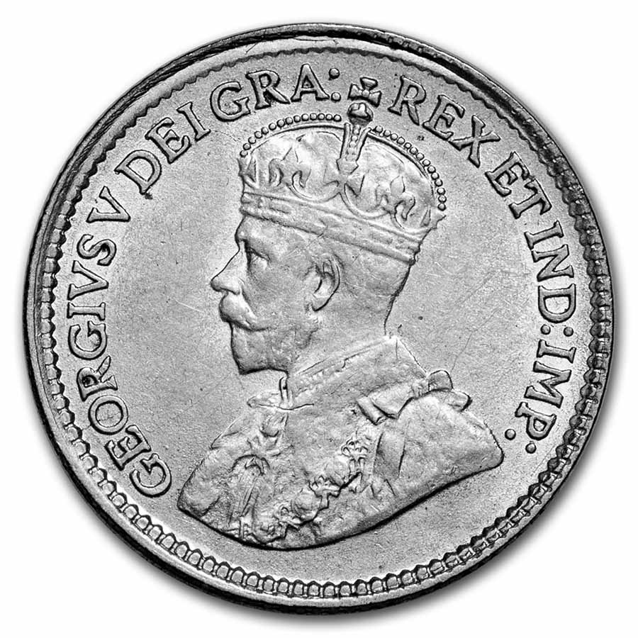 1918 Canada Silver 5 Cents George V AU
