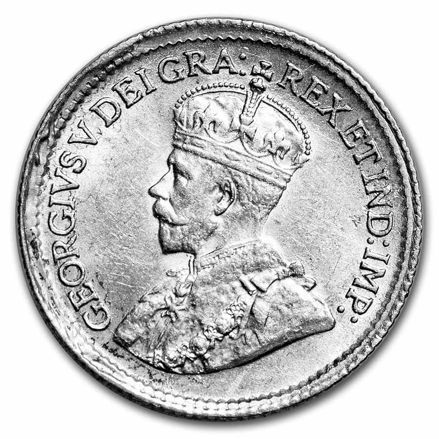 1920 Canada Silver 5 Cents George V BU