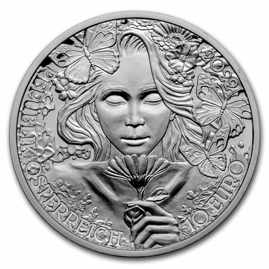 2022 Austria Proof Silver €10 Language of Flowers (Marigold)
