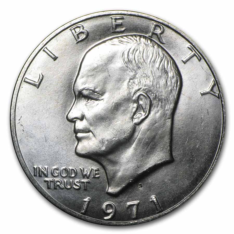 1971-S 40% Silver Eisenhower Dollars 20-Coin Roll BU