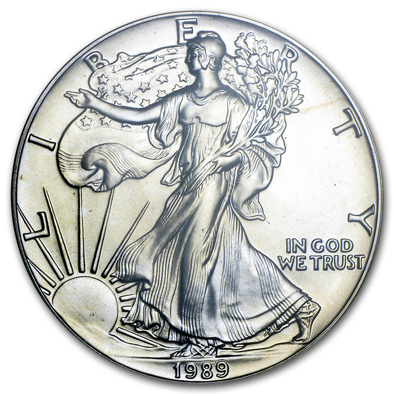 1989 American Silver Eagle Gem Unc PCGS (World Trade Center)