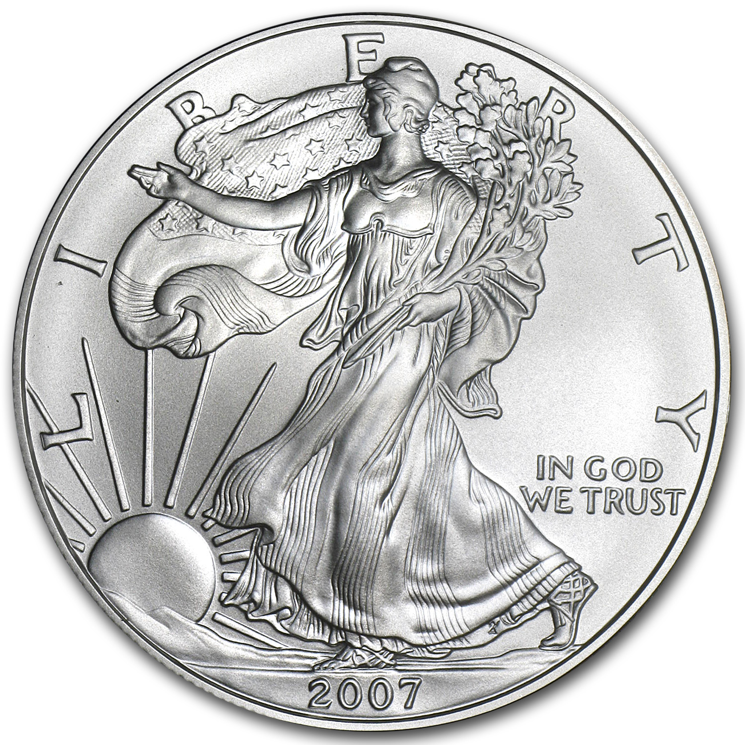2007-W Burnished American Silver Eagle (w/Box & COA)