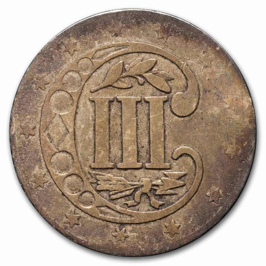 1856 Three Cent Silver Fine