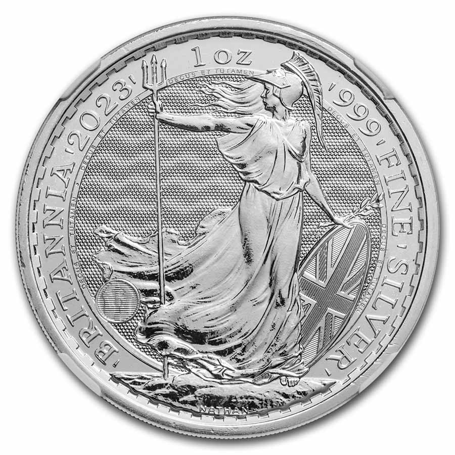 2023 GB 1 oz Silver Britannia NGC GEM BU ER (King Label)