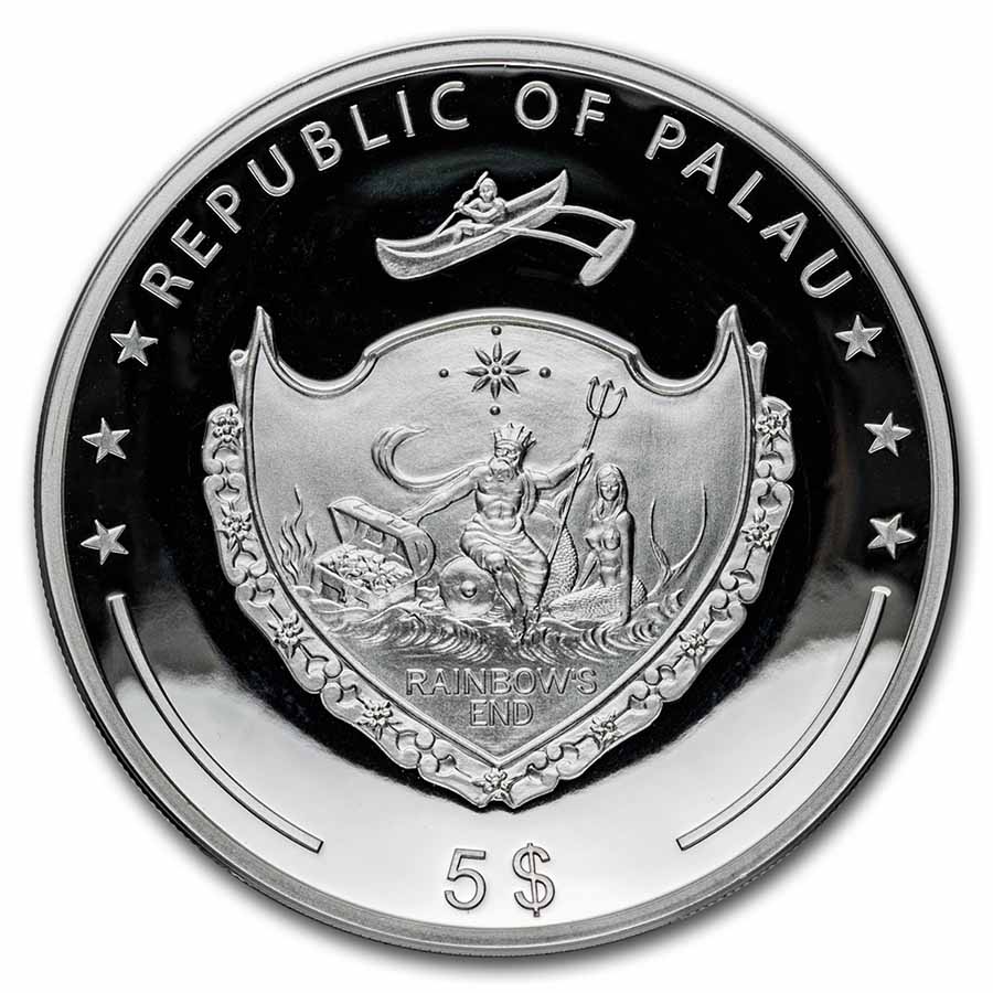 2023 Palau 1 oz Silver Year of the Rabbit (No Box/COA) Colorized