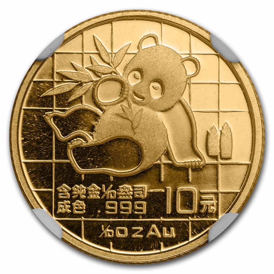 1989 China 1/10 oz Gold Panda Large Date MS-69 NGC